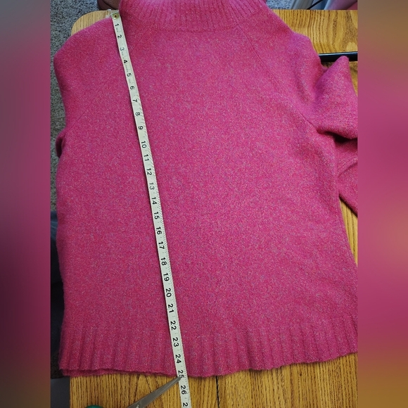 Talbots Women's Merino Wool Cowl Neck Sweater Pink Cable Knit Size 2XP. - Picture 10 of 16
